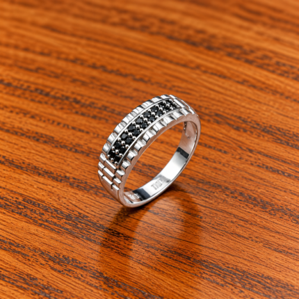Pure Silver Crest Men’s Ring