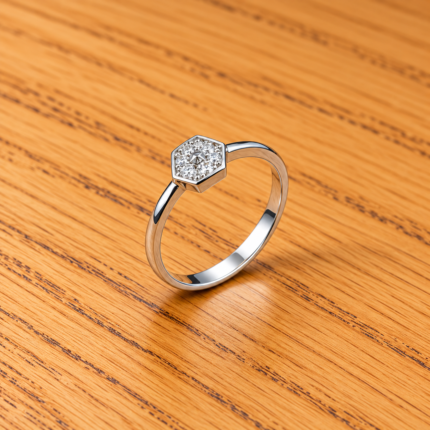 Pure Silver White Stone Ring