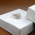 Textured Edge Fine Silver Ring for Men