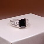 Premium Fine Silver Black Stone Ring for Men