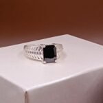Classic Men’s Black Stone Ring in Pure Silver
