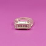 Elegant Fine Silver Men’s Geometric Texture Ring