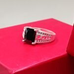 Premium Fine Silver Black Stone Ring for Men
