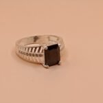 Classic Men’s Black Stone Ring in Pure Silver