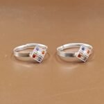 Fine Silver Multicolor Diamond Saree Pin