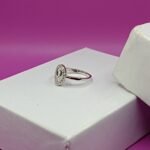 Pure Silver Oval Stone Studded Designer Ring