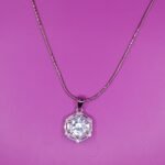 Radiant 925 Sterling Silver Octagon Crystal Pendant