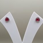 925 Sterling Silver Crimson Sparkle Earrings