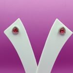 925 Sterling Silver Crimson Sparkle Earrings