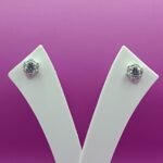 925 Sterling Silver Modern Hexagon Sparkle Earrings