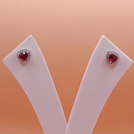 925 Sterling Silver Crimson Pearl Drop Stud Earrings