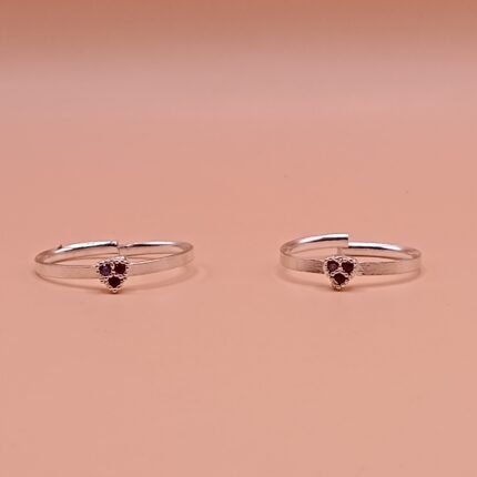 Pure Silver Minimal Stone Toe Ring