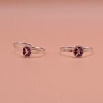 Pure Silver Swirl Stone Toe Ring