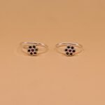 Pure Silver Floral Stone Toe Ring