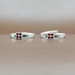 Pure Silver Square Toe Ring with Fanta Stone