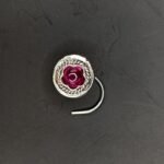 Traditional Floral Pink Stone 925 Silver Nose Pin
