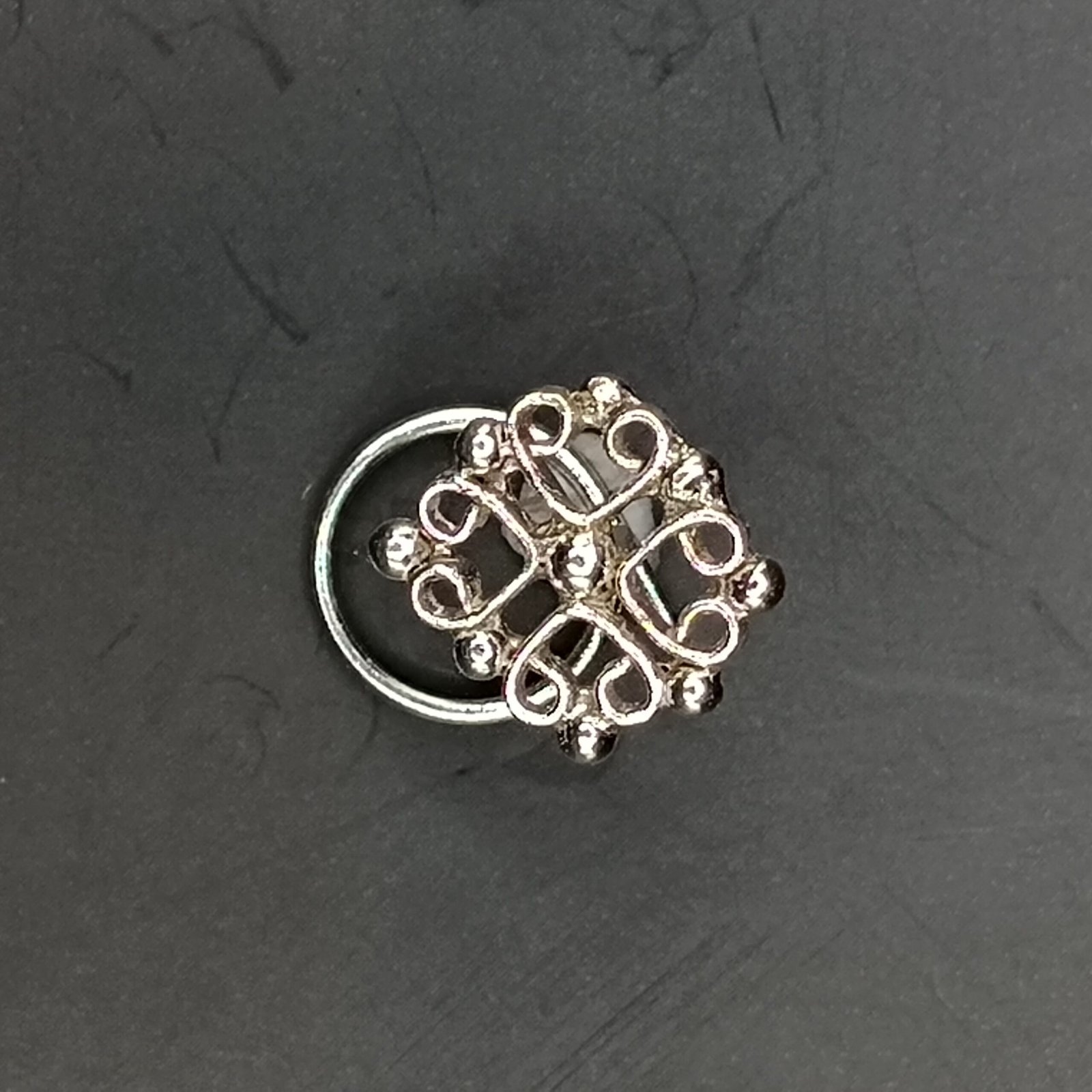 IMG_20251223_193353 Classic Filigree Square Design 925 Silver Nose Pin