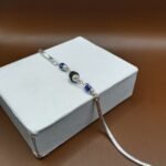 Pure Silver Men’s Bracelet with Evil Eye & Rudraksh – Classic Protective Design