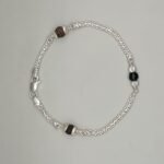 Pure Silver Men’s Bracelet with Rudraksh & Evil Eye – Minimal Spiritual Design