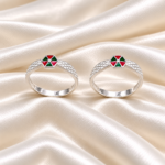 Pure Silver Multicolor Traditional Toe Ring