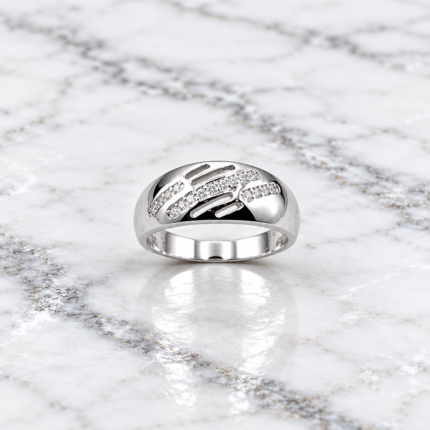 Cut Design Pure Silver Ring