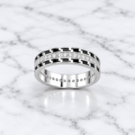 Classic Pure Silver Textured Band for Men