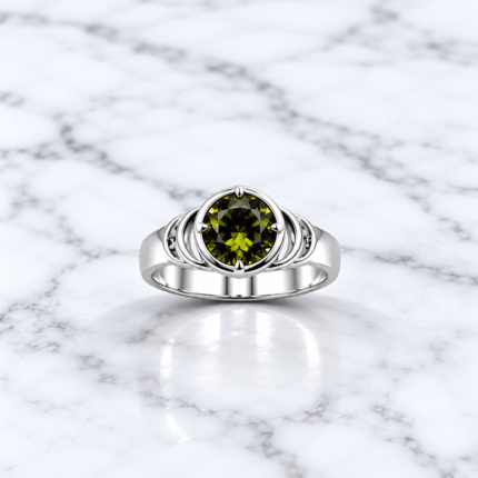 Pure Silver Radiant Stone Finger Ring