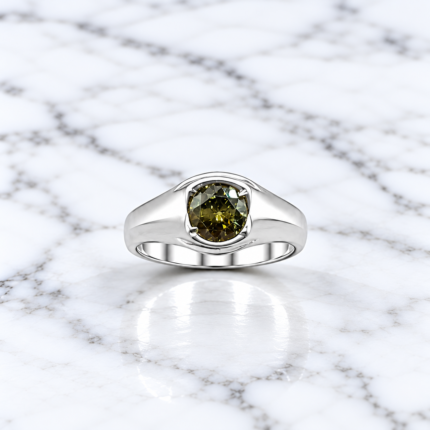 Fine Silver Ring with Yellow Stone – Elegant & Radiant