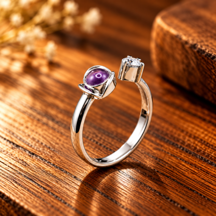 Silver 925 Personalized Memory Ring with Hidden Photo