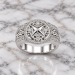 Pure Silver Classic Round Halo Ring