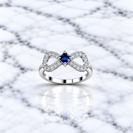 Elegant Pure Silver Ring with Blue Stone