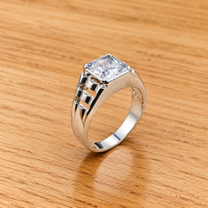 Minimalist Pure Silver Stone Ring