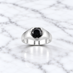 Classic Charm Pure Silver Stone-Studded Ring