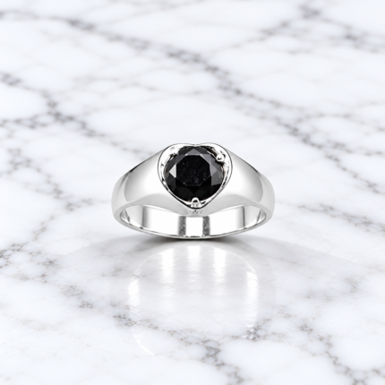 Classic Charm Pure Silver Stone-Studded Ring