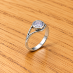 Sparkling Round Solitaire Pure Silver Ring