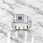 Elegant Pure Silver Gents Ring