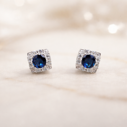 925 Sterling Silver Royal Blue Stud Earrings