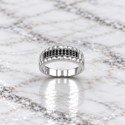 Pure Silver Crest Men’s Ring