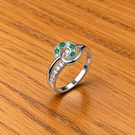 Pure Silver Infinity Design Stone Ring