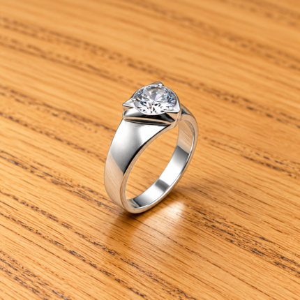 Radiant Glow Pure Silver Gem Ring