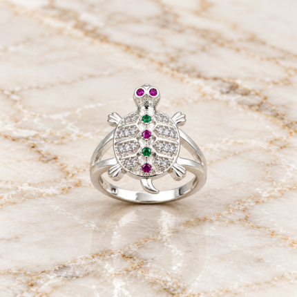 Pure Silver Lucky Turtle Ring for Men