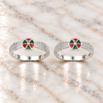 Pure Silver Multicolor Traditional Toe Ring