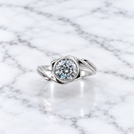 Shimmer Stone Pure Silver Finger Ring