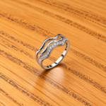 Elegant White Stone Pure Silver Ring