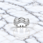 Elegant White Stone Pure Silver Ring