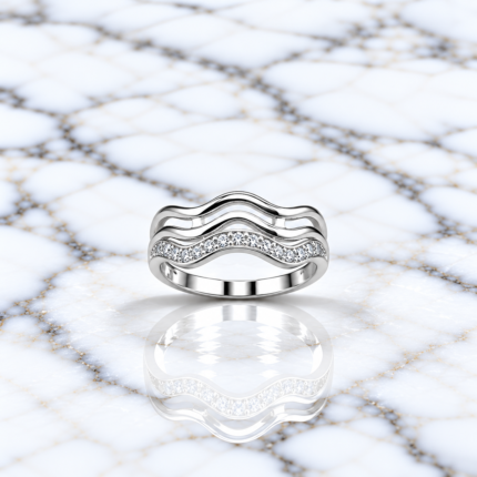 Elegant White Stone Pure Silver Ring