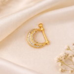 925 Silver Sparkling Golden Stud Earrings