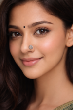 925 Sterling Silver Floral Motif Nose Pin | Handcrafted Traditional Silver Nosepin