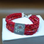925 Silver Gujjar Moli Bracelet | Red Kalava Sacred Thread with Silver Name Plate | Spiritual & Traditional Wear