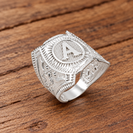 Personalized 925 Silver Initial Ring – Handmade Jewelry
